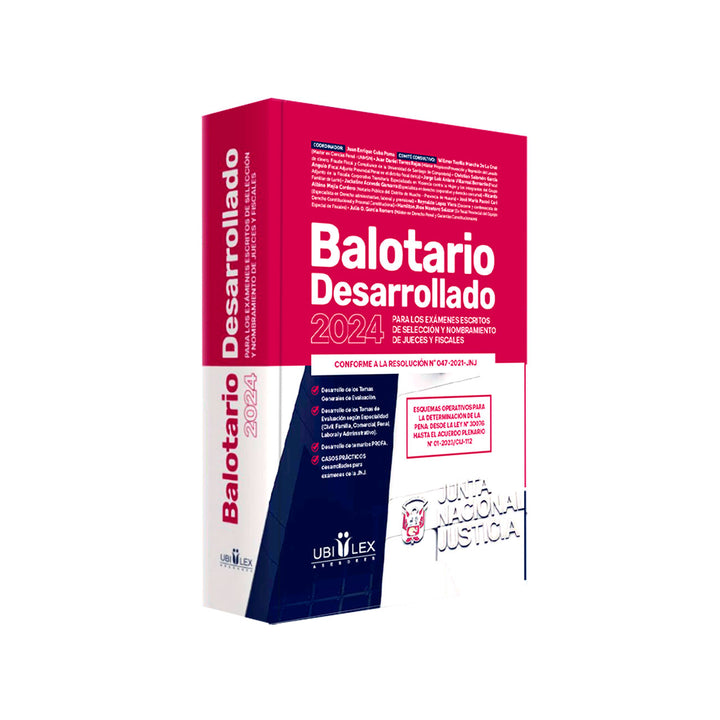 Balotario Desarrollado 2024 para los Exámenes Escritos de Selección y Nombramiento de Jueces y Fiscales