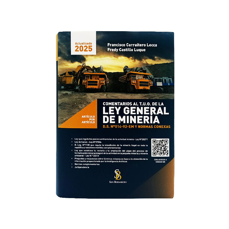 Comentarios al TUO de la Ley General de Minería