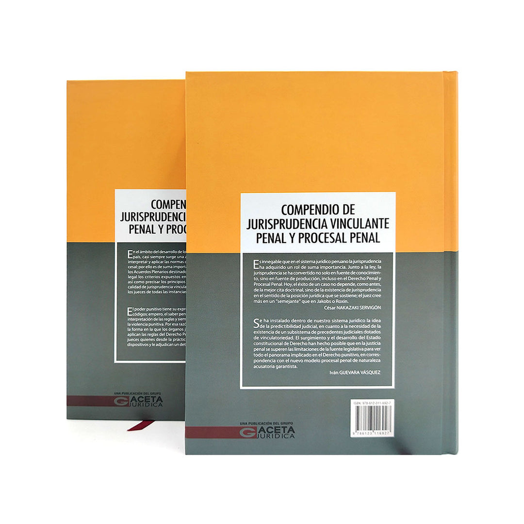 Compendio de Jurisprudencia Vinculante Penal y Procesal Penal Tomo I y II
