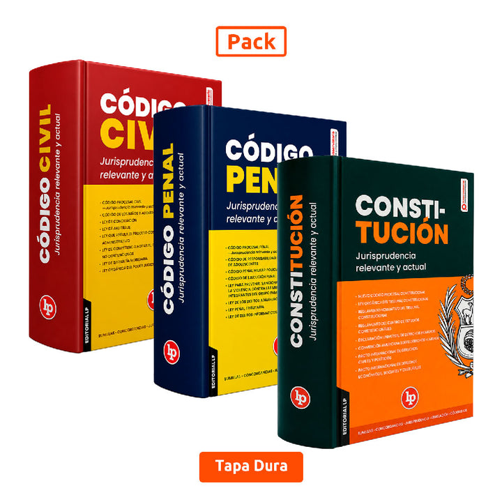 Pack Trío LP 2026: Código Civil + Código Penal + Constitución Política del Perú