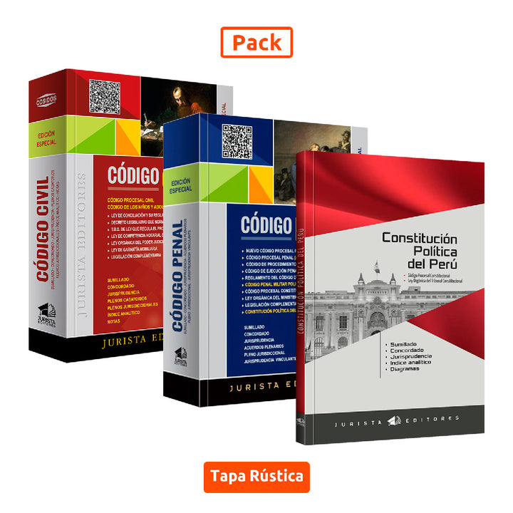Pack Código Civil y Penal + Constitución Política del Perú