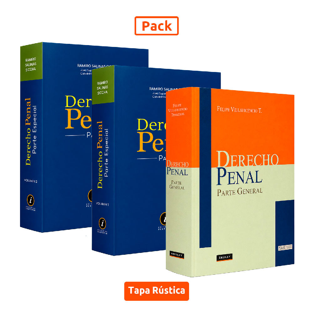 Pack Completo de Derecho Penal: Parte General y Parte Especial, Ramiro Salinas Siccha - Felipe Villavicencio Terreros, Iustitia - Grijley