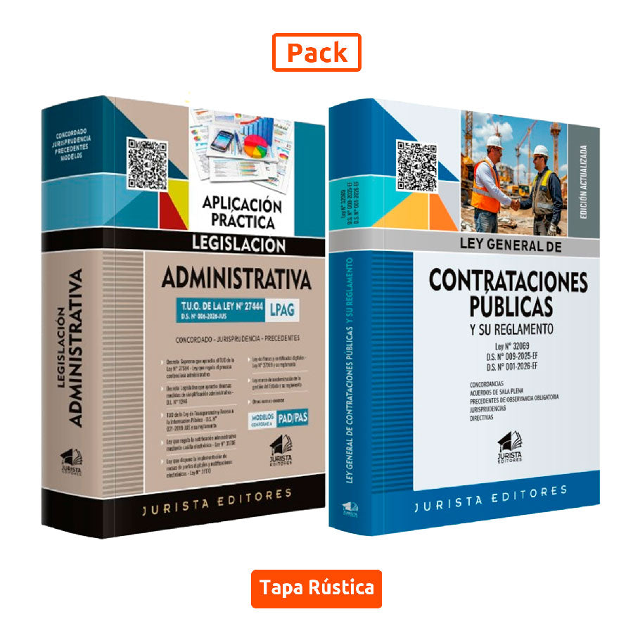 Pack Legislación Administrativa y su Aplicación Práctica y Ley General de Contrataciones Públicas y su Reglamento, Jurista Editores